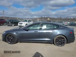 2021 Tesla Model S Plaid with VIN 5YJSA1E60MF455768, listed as a IAAI auction lot 41603504 with 27,398 mi miles. Bid and sale history available at carsss.com. Image 14.