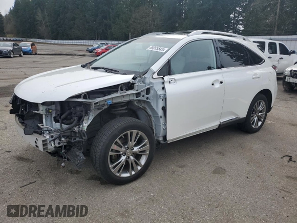 2013 Lexus RX 450h with VIN JTJBC1BAXD2066560, listed as a Copart auction lot 48075345 with 89,011 mi miles and Salvage Title. Bid and sale history available at DreamBid. Image 1.