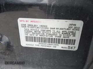 2011 Mitsubishi Lancer ES with VIN JA32U2FU2BU012051, listed as a IAAI auction lot 42013721 with 126,730 mi miles and . Bid and sale history available at DreamBid. Image 9.