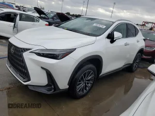 2023 Lexus NX 250 z VIN JTJADCAZ5P2006346, wystawiony jako Copart lot #74574774 z przebiegiem Nie podano mil oraz Szkoda całkowita • Salvage title. Historia ofert i sprzedaży dostępna na DreamBid. Obrazek 1.