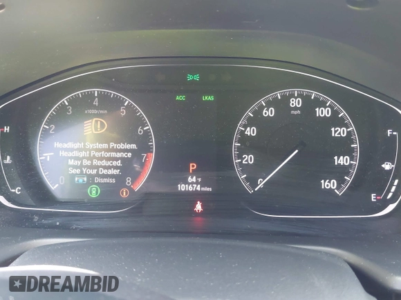 2019 Honda Accord Touring with VIN 1HGCV2F92KA016179, listed as a IAAI auction lot 41975156 with 101,674 mi miles and . Bid and sale history available at DreamBid. Image 7.