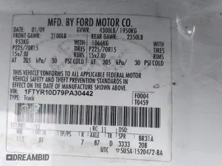 2009 Ford Ranger XL with VIN 1FTYR10D79PA30442, listed as a IAAI auction lot 41442772 with 195,104 mi miles. Bid and sale history available at carsss.com. Image 9.