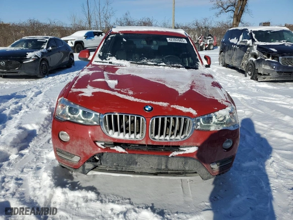 2015 BMW X3 xDrive28i with VIN 5UXWX9C58F0D50620, listed as a Copart auction lot 42392665 with 54,948 mi miles and Salvage Title. Bid and sale history available at carsss.com. Image 5.