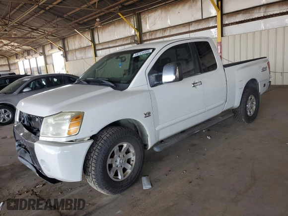 2004 Nissan Titan SE with VIN 1N6AA06B84N577326, listed as a Copart auction lot 59724355 with 179,549 mi miles and Salvage title. Bid and sale history available at DreamBid. Image 1.