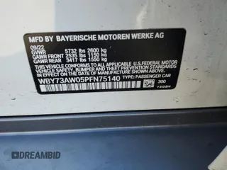 2023 BMW i4 eDrive40 z VIN WBY73AW05PFN75140, wystawiony jako Copart lot #46587175 z przebiegiem 28 426 mil mil oraz Szkoda całkowita • Salvage title. Historia ofert i sprzedaży dostępna na DreamBid. Obrazek 13.