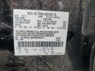 2017 Ford Edge SEL with VIN 2FMPK3J94HBB56913, listed as a Copart auction lot 50784205 with 59,810 mi miles and Clean Title. Bid and sale history available at carsss.com. Image 12.