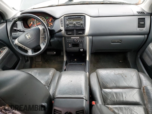 2006 Honda Pilot EX-L with VIN 2HKYF18506H508780, listed as a Copart auction lot 45502155 with 209,765 mi miles and Salvage Title. Bid and sale history available at DreamBid. Image 8.
