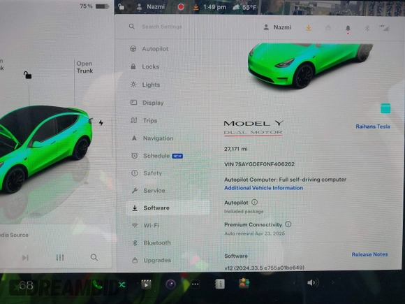 2022 Tesla Model Y Performance with VIN 7SAYGDEF0NF406262, listed as a IAAI auction lot 41132514 with 27,171 mi miles. Bid and sale history available at carsss.com. Image 7.