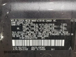 2012 Toyota RAV4 Sport with VIN 2T3RF4DV6CW223789, listed as a Copart auction lot 52551775 with 138,527 mi miles and Salvage Title. Bid and sale history available at carsss.com. Image 13.