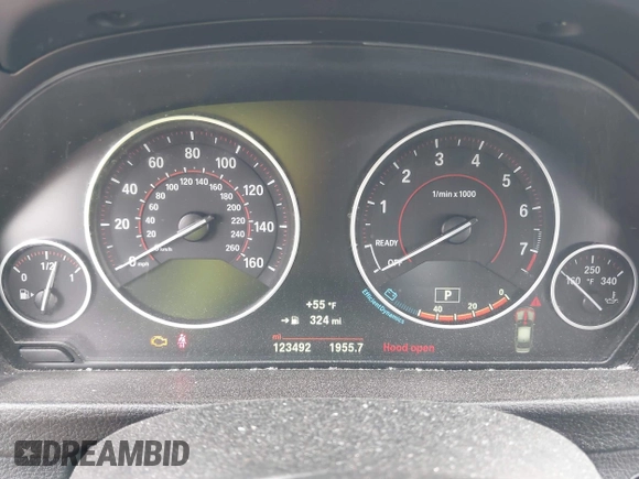 2016 BMW 3 Series 328i with VIN WBA8E9G54GNT84160, listed as a IAAI auction lot 41920657 with 123,492 mi miles. Bid and sale history available at carsss.com. Image 7.