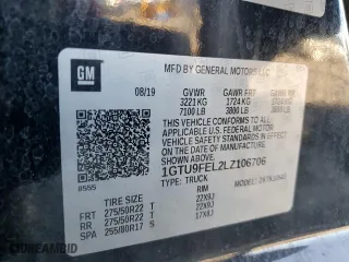 2020 GMC Sierra 1500 Denali with VIN 1GTU9FEL2LZ106706, listed as a Copart auction lot 86411414 with 101,764 mi miles and Salvage Title. Bid and sale history available at carsss.com. Image 13.