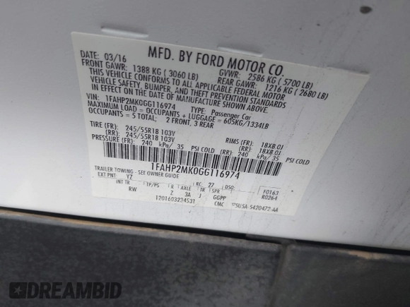 2016 Ford Police Interceptor с VIN 1FAHP2MK0GG116974, выставлен на аукционе IAAI как лот 42044185 с пробегом 161 699 миль миль и . История ставок и продаж доступна на DreamBid. Изображение 9.