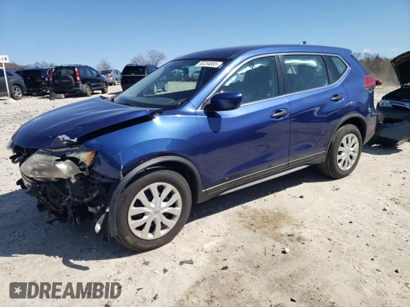 2017 Nissan Rogue S with VIN KNMAT2MT7HP550018, listed as a Copart auction lot 53234855 with 130,451 mi miles and Salvage Title. Bid and sale history available at DreamBid. Image 1.