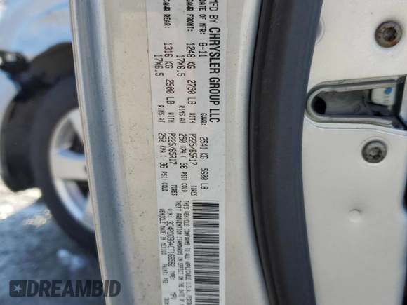 2012 Dodge Journey SXT with VIN 3C4PDDBG4CT166582, listed as a Copart auction lot 47807875 with 243,372 mi miles and Salvage title. Bid and sale history available at DreamBid. Image 13.