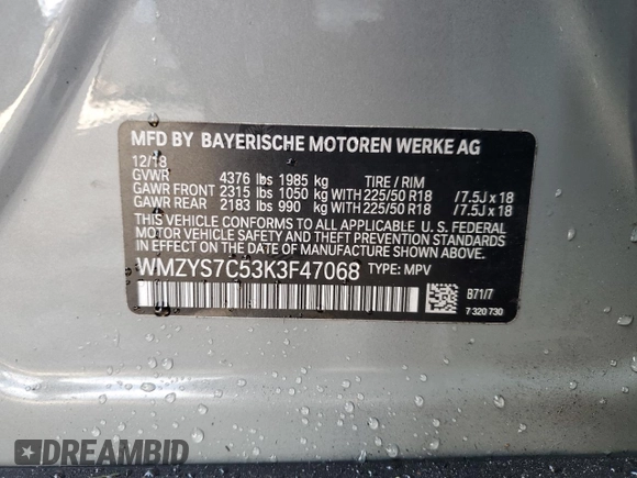 2019 MINI Countryman Cooper z VIN WMZYS7C53K3F47068, wystawiony jako Copart lot #63693495 z przebiegiem 91 546 mil mil oraz Szkoda całkowita • Salvage title. Historia ofert i sprzedaży dostępna na DreamBid. Obrazek 12.