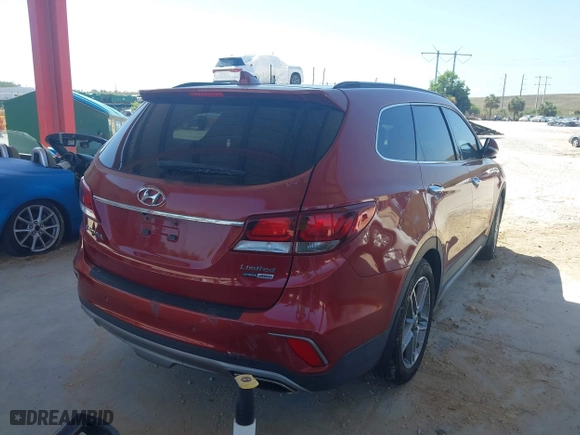 2017 Hyundai Santa Fe Limited Ultimate with VIN KM8SRDHF0HU252796, listed as a IAAI auction lot 42019749 with 122,066 mi miles. Bid and sale history available at carsss.com. Image 4.