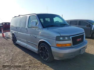2005 GMC Savana Cargo Van YF7 Upfitter with VIN 1GDFG15T551243069, listed as a IAAI auction lot 41997248 with 223,598 mi miles. Bid and sale history available at carsss.com. Image 1.