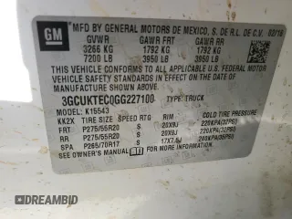 2016 Chevrolet Silverado 1500 High Country with VIN 3GCUKTEC0GG227100, listed as a Copart auction lot 48562765 with 146,466 mi miles and Salvage Title. Bid and sale history available at DreamBid. Image 14.