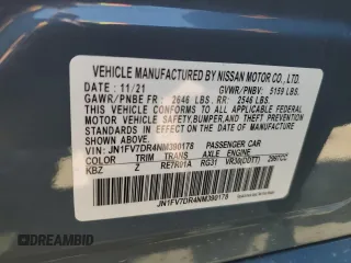 2022 Infiniti Q50 Red Sport 400 with VIN JN1FV7DR4NM390178, listed as a Copart auction lot 69999424 with 27,794 mi miles and Salvage title. Bid and sale history available at DreamBid. Image 12.