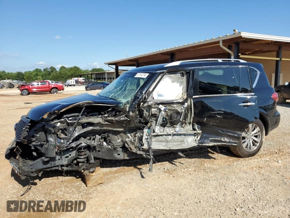 2017 Infiniti QX80 with VIN JN8AZ2NF8H9645395, listed as a Copart auction lot 57161274 with 0 mi miles and Salvage Title. Bid and sale history available at carsss.com. Image 1.