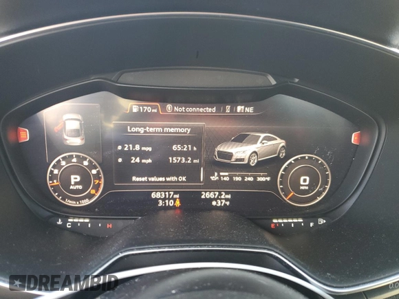 2016 Audi TT 2.0T z VIN TRUC5AFV9G1028218, wystawiony jako Copart lot #43619585 z przebiegiem 68 317 mil mil oraz Szkody całkowita. Historia ofert i sprzedaży dostępna na DreamBid. Obrazek 9.