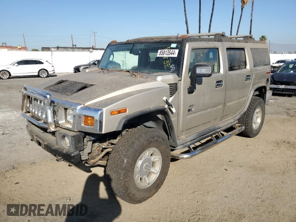 2006 Hummer H2 with VIN 5GRGN23U96H100245, listed as a Copart auction lot 85813544 with 0 mi miles and Salvage Title. Bid and sale history available at carsss.com. Image 1.