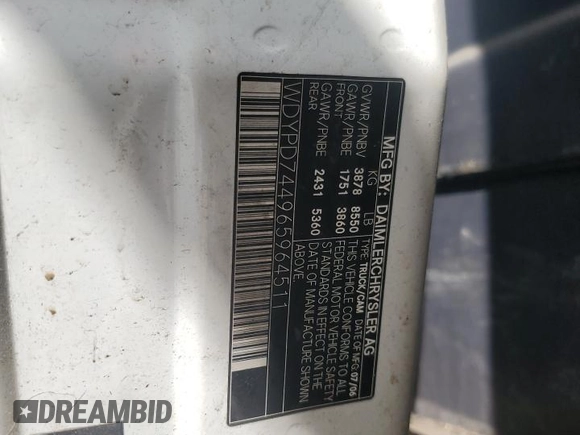 2006 Freightliner Sprinter z VIN WDYPD744965964511, wystawiony jako Copart lot #57107925 z przebiegiem 313 895 mil mil oraz Tytuł czysty. Historia ofert i sprzedaży dostępna na DreamBid. Obrazek 13.