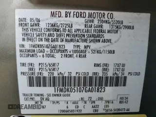 2007 Ford Freestyle SEL with VIN 1FMDK05107GA01823, listed as a Copart auction lot 53344975 with 78,548 mi miles and Clean Title. Bid and sale history available at carsss.com. Image 12.