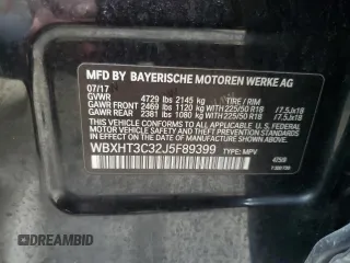 2018 BMW X1 xDrive28i with VIN WBXHT3C32J5F89399, listed as a Copart auction lot 52505945 with 63,677 mi miles and Salvage Title. Bid and sale history available at carsss.com. Image 14.