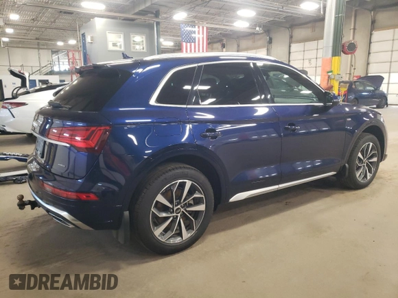 2022 Audi Q5 S line Premium with VIN WA1GAAFY2N2108169, listed as a Copart auction lot 51763745 with 53,698 mi miles and Salvage Title. Bid and sale history available at carsss.com. Image 3.