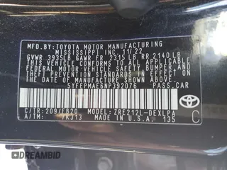 2022 Toyota Corolla LE with VIN 5YFEPMAE6NP392076, listed as a Copart auction lot 43787335 with 116,200 mi miles and Salvage Title. Bid and sale history available at carsss.com. Image 12.