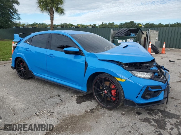 2021 Honda Civic Type R Touring z VIN SHHFK8G76MU200876, wystawiony jako Copart lot #57042224 z przebiegiem Nie podano mil oraz Szkoda całkowita • Salvage title. Historia ofert i sprzedaży dostępna na DreamBid. Obrazek 4.