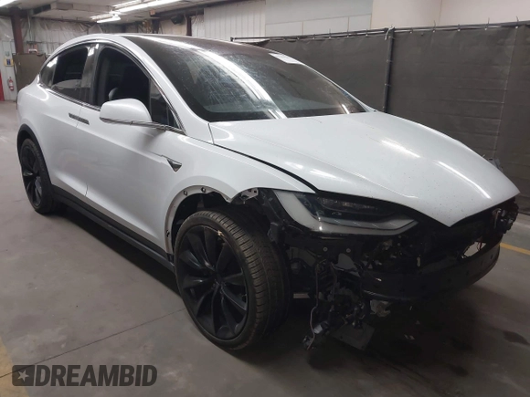 2020 Tesla Model X Long Range with VIN 5YJXCDE22LF305223, listed as a IAAI auction lot 41989862 with 48,309 mi miles. Bid and sale history available at carsss.com. Image 1.