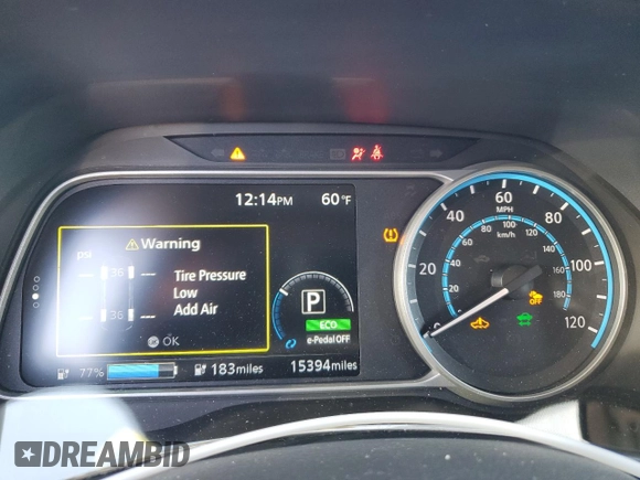 2022 Nissan LEAF SV Plus with VIN 1N4BZ1CV8NC564082, listed as a Copart auction lot 49554945 with 15,394 mi miles and Salvage title. Bid and sale history available at DreamBid. Image 9.