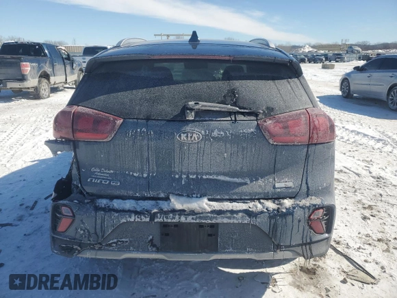 2021 Kia Niro LX with VIN KNDCB3LC0M5485909, listed as a Copart auction lot 46037385 with 0 mi miles and Salvage Title. Bid and sale history available at carsss.com. Image 6.