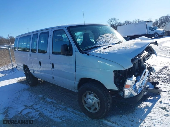2012 Ford Econoline Wagon XL with VIN 1FBSS3BLXCDA01332, listed as a IAAI auction lot 38521947 with 1 mi miles. Bid and sale history available at carsss.com. Image 1.