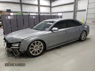 2014 Audi A8 4.0T with VIN WAUR2AFD8EN002992, listed as a Copart auction lot 45711745 with 135,881 mi miles and Clean Title. Bid and sale history available at DreamBid. Image 1.