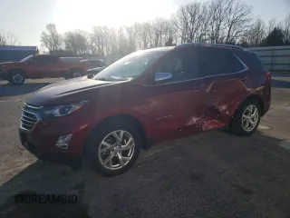 2018 Chevrolet Equinox Premier with VIN 3GNAXMEV2JS564813, listed as a Copart auction lot 52710195 with 70,042 mi miles and Salvage Title. Bid and sale history available at carsss.com. Image 1.