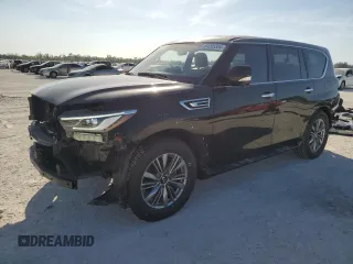 2022 Infiniti QX80 LUXE with VIN JN8AZ2AF2N9742089, listed as a Copart auction lot 84205334 with 50,737 mi miles and Non Repairable. Bid and sale history available at carsss.com. Image 1.
