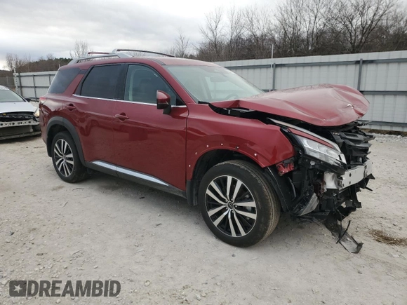 2024 Nissan Pathfinder Platinum with VIN 5N1DR3DG7RC316812, listed as a Copart auction lot 44542305 with 1,608 mi miles and Salvage title. Bid and sale history available at DreamBid. Image 4.
