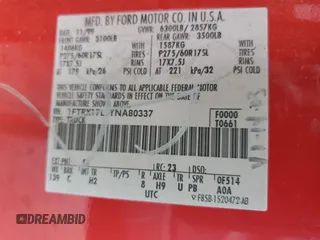 2000 Ford F-150 XL with VIN 1FTRX17L5YNA80337, listed as a Copart auction lot 45604435 with 0 mi miles and Salvage Title. Bid and sale history available at carsss.com. Image 15.