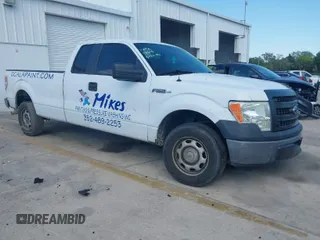 2014 Ford F-150 XL with VIN 1FTFX1CF4EKE57532, listed as a IAAI auction lot 41889726 with 180,698 mi miles. Bid and sale history available at carsss.com. Image 1.