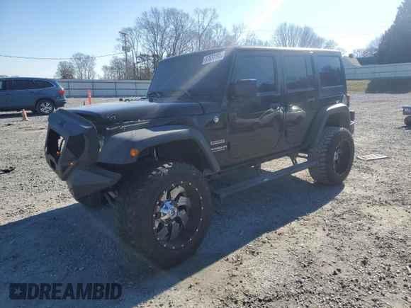 2014 Jeep Wrangler Unlimited Sport with VIN 1C4BJWDG8EL261074, listed as a Copart auction lot 87631195 with 163,225 mi miles and Salvage Title. Bid and sale history available at carsss.com. Image 1.