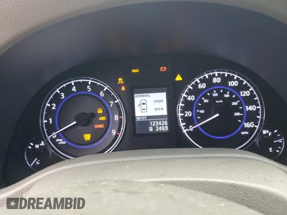 2010 Infiniti G37 x with VIN JN1CV6AR7AM252839, listed as a Copart auction lot 82555754 with 123,426 mi miles and Salvage Title. Bid and sale history available at DreamBid. Image 9.