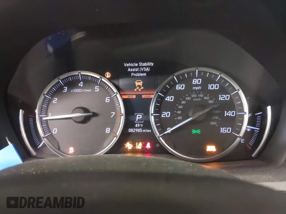 2019 Acura MDX with VIN 5J8YD4H3XKL025908, listed as a IAAI auction lot 41490178 with 82,985 mi miles. Bid and sale history available at carsss.com. Image 7.