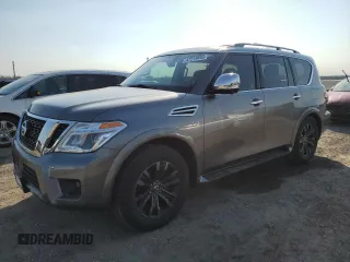 2019 Nissan Armada Platinum with VIN JN8AY2NF3K9350845, listed as a Copart auction lot 47219855 with 64,743 mi miles and Salvage Title. Bid and sale history available at carsss.com. Image 1.