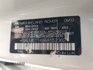 2004 Land Rover Range Rover HSE с VIN SALME11494A152362, выставлен на аукционе IAAI как лот 42082416 с пробегом 108 726 миль миль и . История ставок и продаж доступна на DreamBid. Изображение 9.