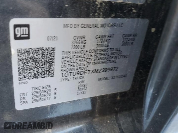 2021 GMC Sierra 1500 Limited SLT with VIN 1GTU9DETXMZ399972, listed as a Copart auction lot 77213004 with 42,588 mi miles and Salvage Title. Bid and sale history available at carsss.com. Image 12.