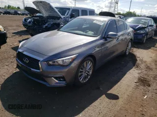 2020 Infiniti Q50 3.0t LUXE with VIN JN1EV7AR1LM257181, listed as a Copart auction lot 56299304 with 26,457 mi miles and Salvage Title. Bid and sale history available at carsss.com. Image 1.