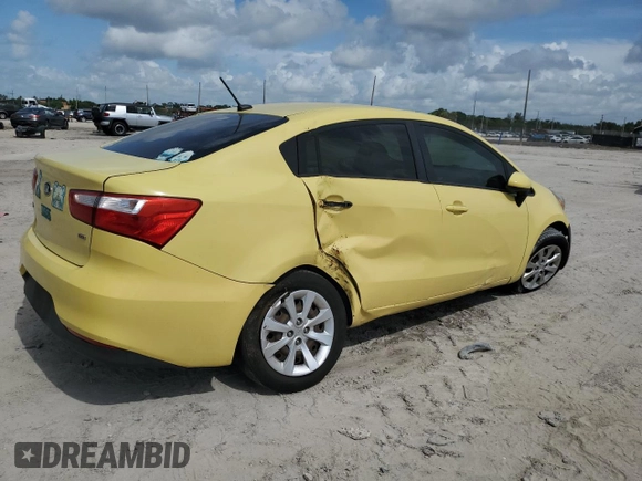 2016 Kia Rio LX with VIN KNADM4A35G6539630, listed as a Copart auction lot 65754674 with 87,478 mi miles and Salvage Title. Bid and sale history available at DreamBid. Image 3.